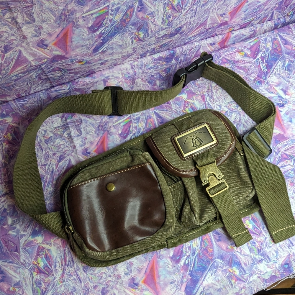 Green and Brown Men's Bag